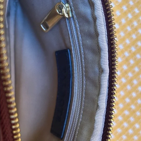 Talbots Navy, Burgundy and Green Genuine Leather Camera  / Crossbody Bag - Picture 6 of 7